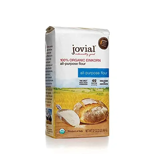 Farina biologica di Einkorn gioviale per tutti gli usi: farina non sbiancata, grano biologico dalla natura, kosher, non verificato dagli OGM, farina per tutti gli usi - 32 once (confezione da 10)