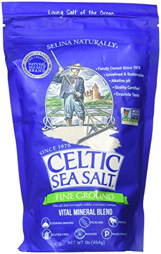 Sale marino celtico fine-tierra - (1) Borsa da 16 once riutilizzabile di sale marino classico e nutritivo, ideale per cucinare, cuocere al forno, sottaceti, rifiniture e altro, amichevole con i pantaloni, senza glutine