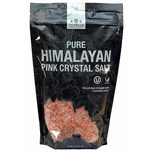 Spice Lab Himalayan Salt - Spessa 2,2 Lb / 1 Kilo - Il sale rosa himalayano è nutriente e minerale per la salute - Gourmet Pure Crystal - Kosher & Natural Certified
