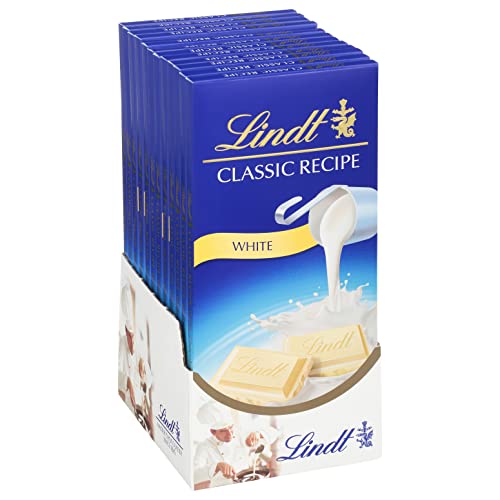 RICETTE CLASSICHE Lindt Bar al cioccolato bianco, Caramelle al cioccolato bianco, 4,4 once. (Pacchetto di 12)